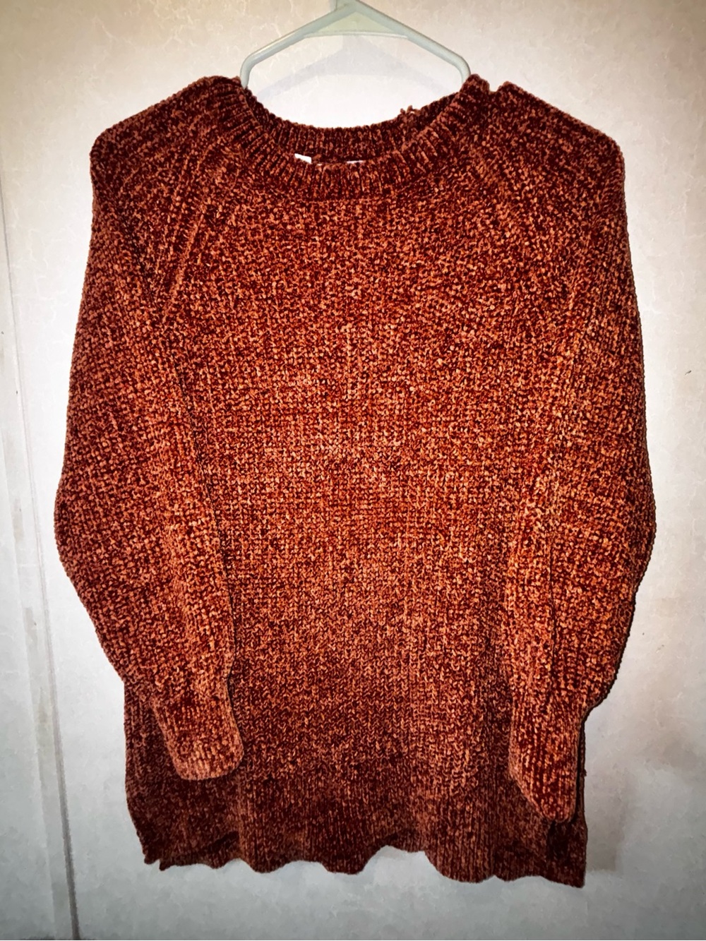 Time and Tru Men's Rust Orange Crewneck Sweater